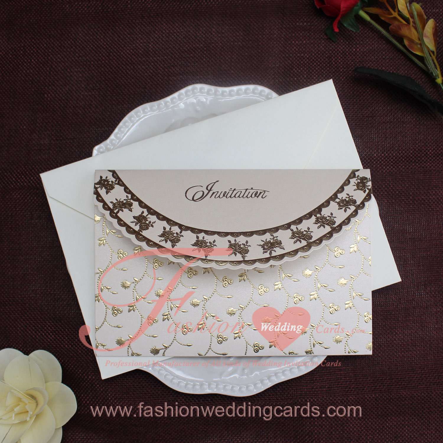 Modern Nice Foil Emboss Wedding Invitation Wordings